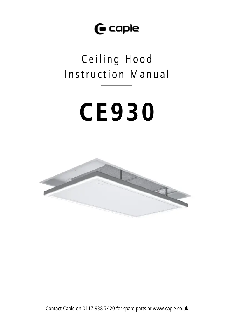 Page n°1 - Manuel utilisateur Caple CE930