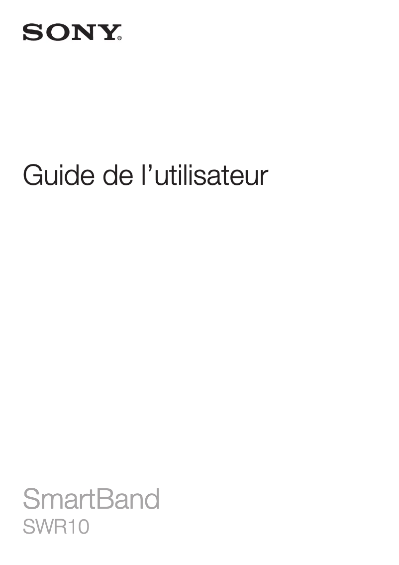 Page 1 de la notice Manuel utilisateur Sony SmartBand SWR10