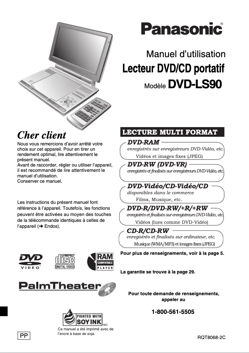 Image de la première page du manuel de l'appareil DVD-LS90
