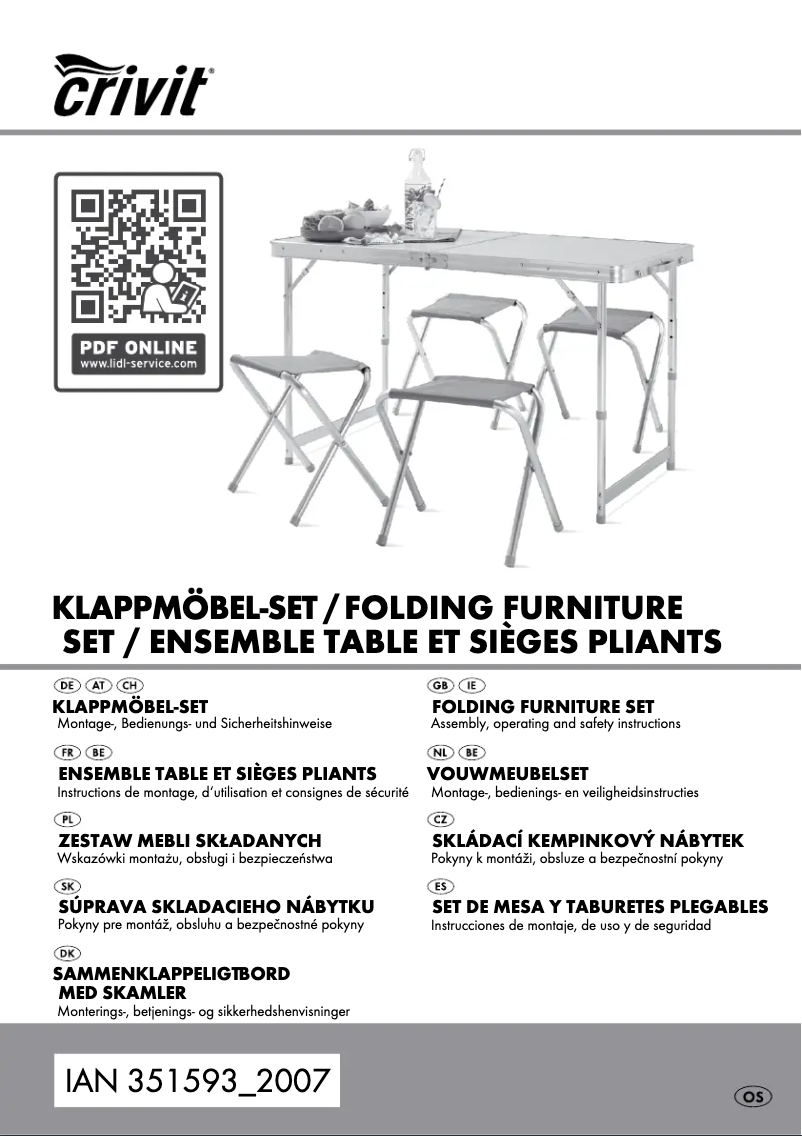 Page n°1 - Manuel utilisateur Crivit IAN 296945