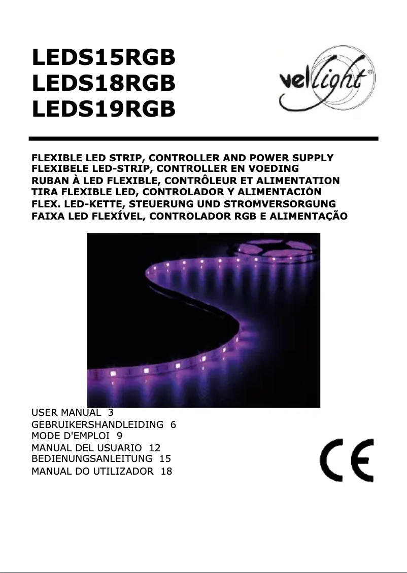 Page 1 de la notice Manuel utilisateur Velleman LEDS19RGB