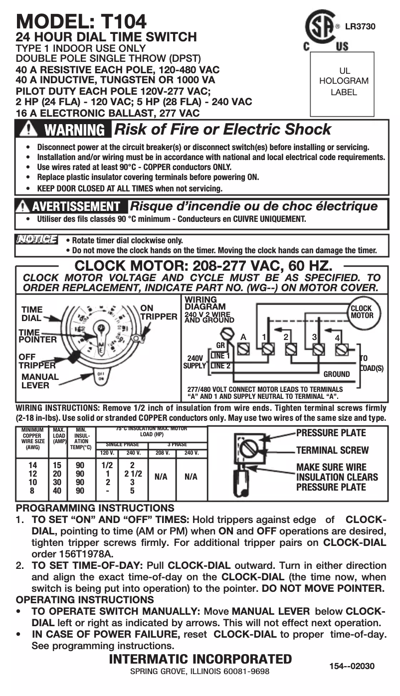 Image de la première page du manuel de l'appareil T104