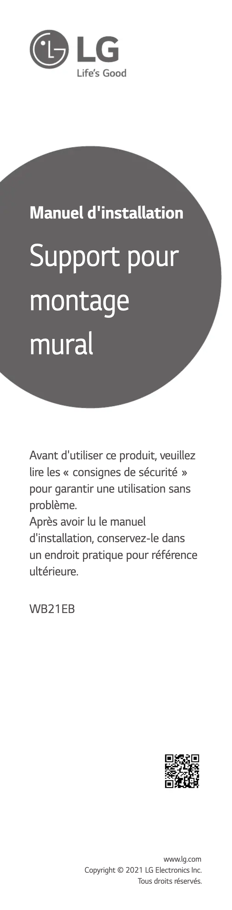 Page 1 de la notice Manuel utilisateur LG WB21EB