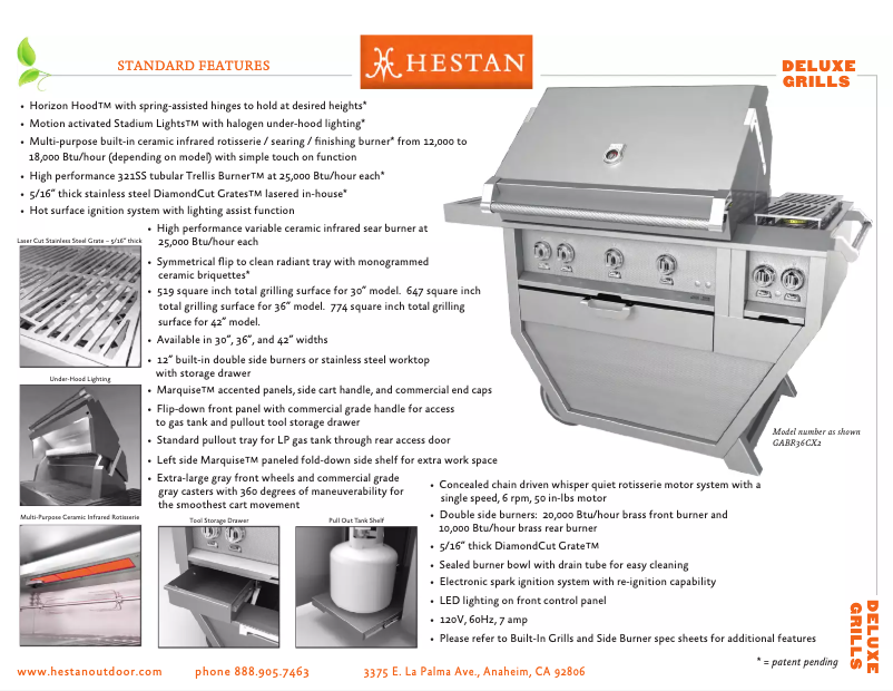 Page n°1 - Fiche technique Hestan GMBR42CX2-NG-RD