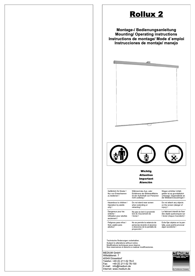 Page n°1 - Manuel utilisateur Medium Rollux 2