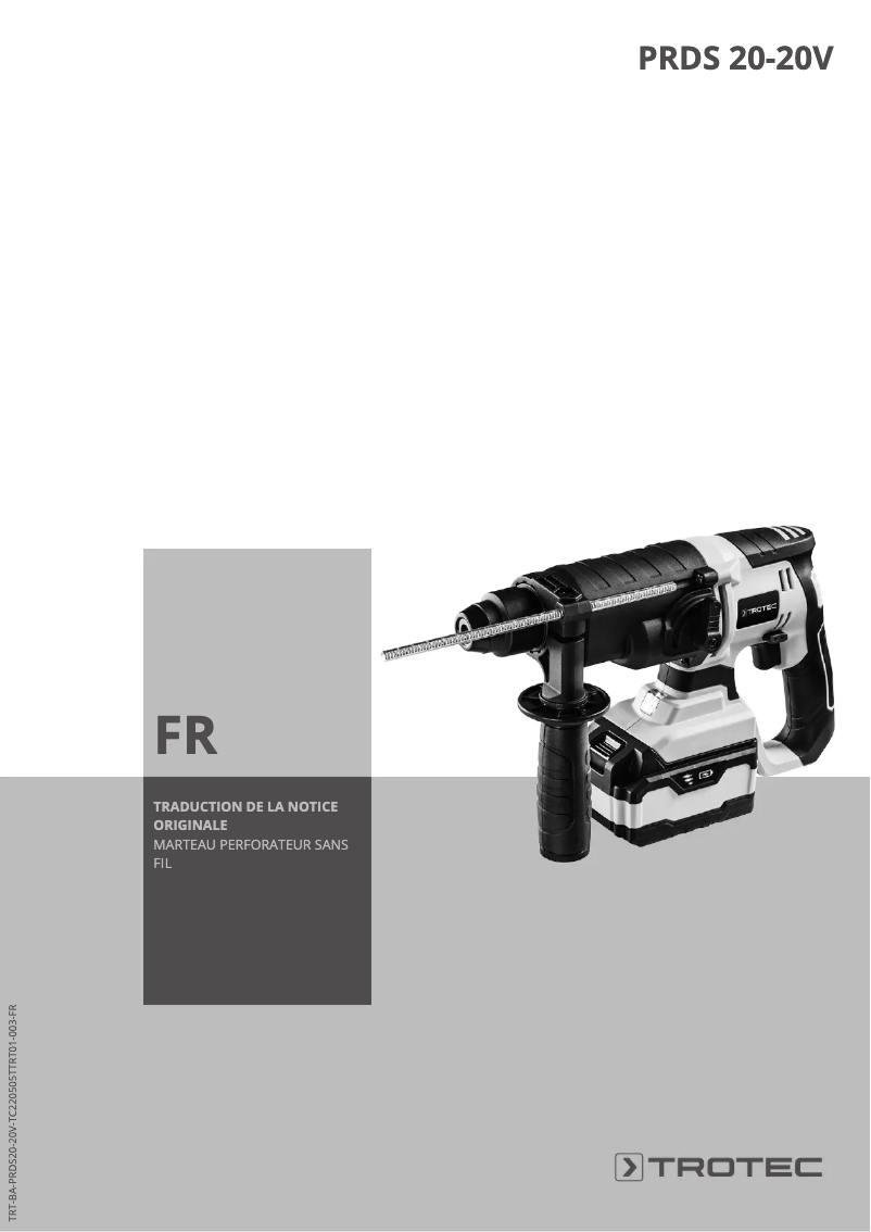 Page 1 de la notice Manuel utilisateur Trotec PRDS 20-20V