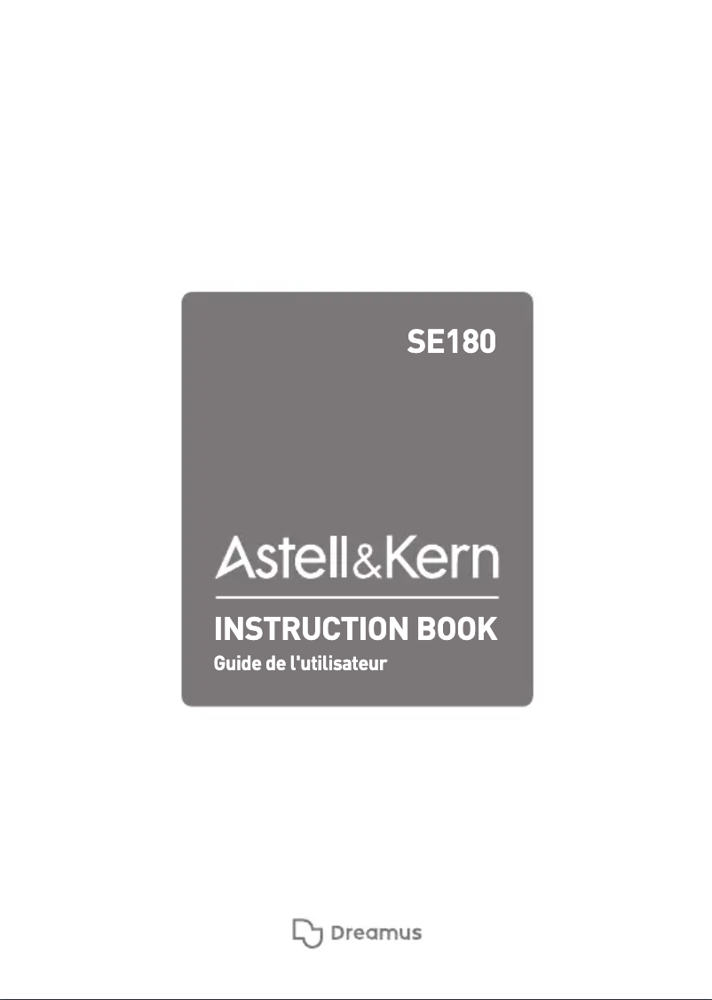 Page 1 de la notice Manuel utilisateur Astell&Kern SE180