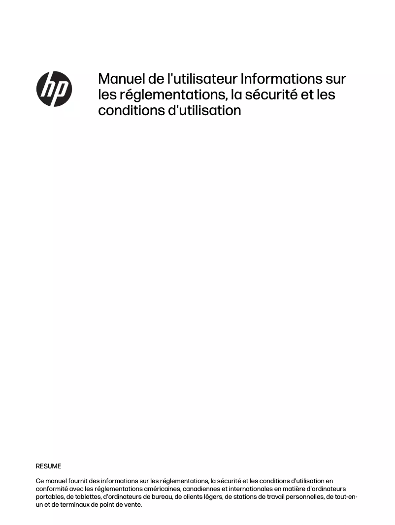 Page n°1 - Manuel utilisateur HP 260 G1 DM