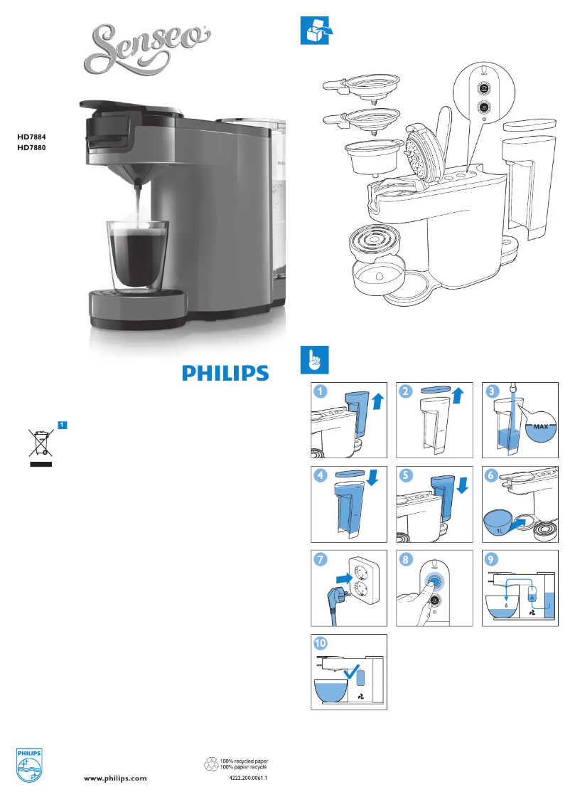 Page n°1 - Manuel utilisateur Philips Senseo Up HD7884