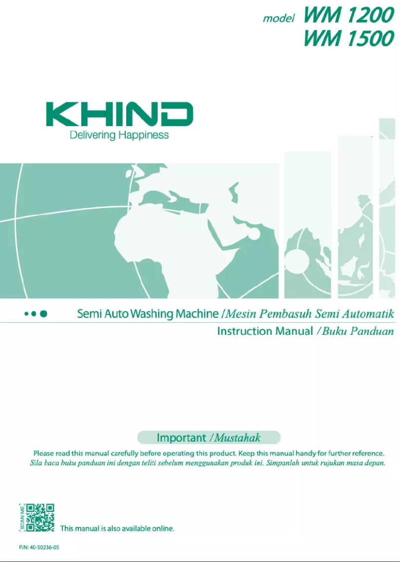Page n°1 - Manuel utilisateur Khind WM1200