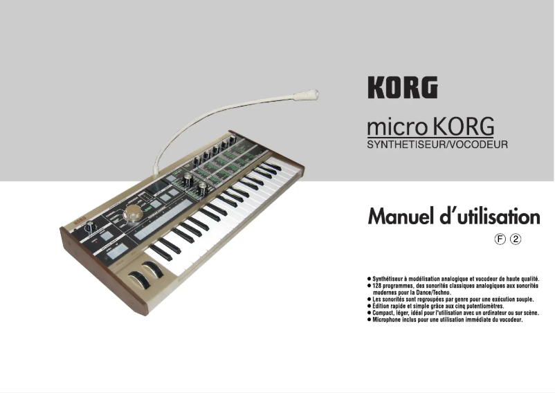 Page 1 de la notice Manuel utilisateur Korg microKORG Crystal