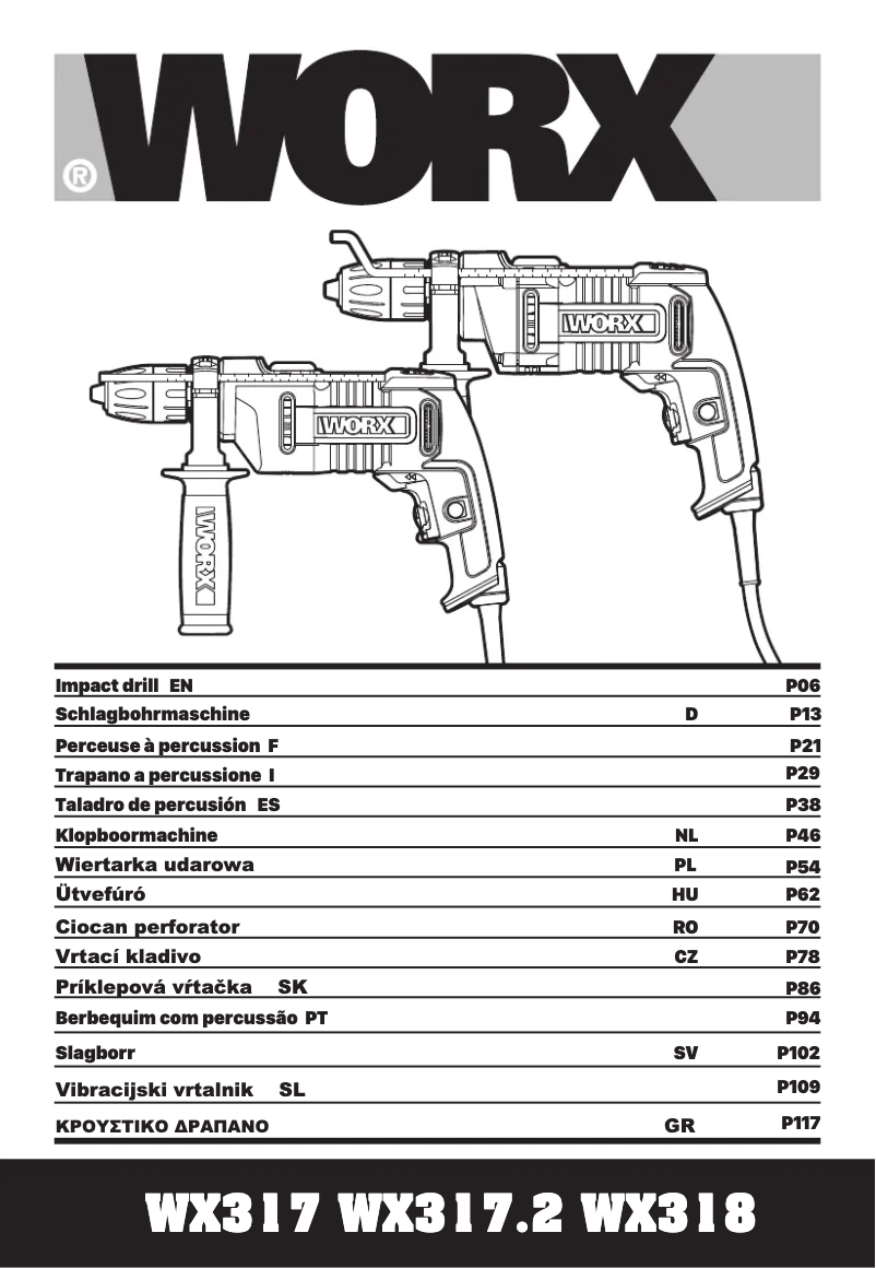 Page n°1 - Manuel utilisateur Worx WX318