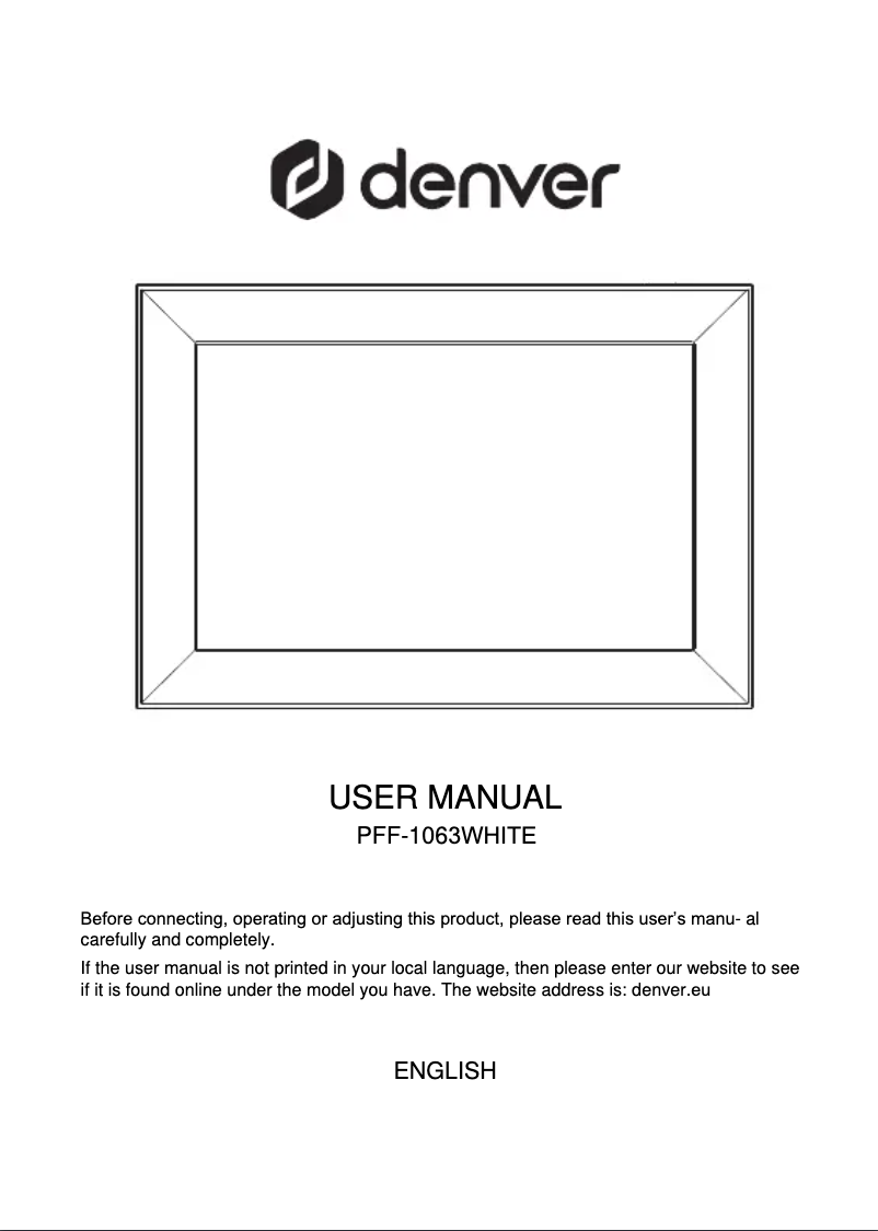 Page 1 de la notice Manuel utilisateur Denver PFF-1063