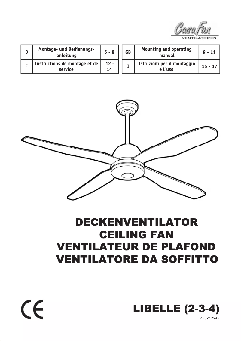 Page n°1 - Manuel utilisateur CasaFan Libelle