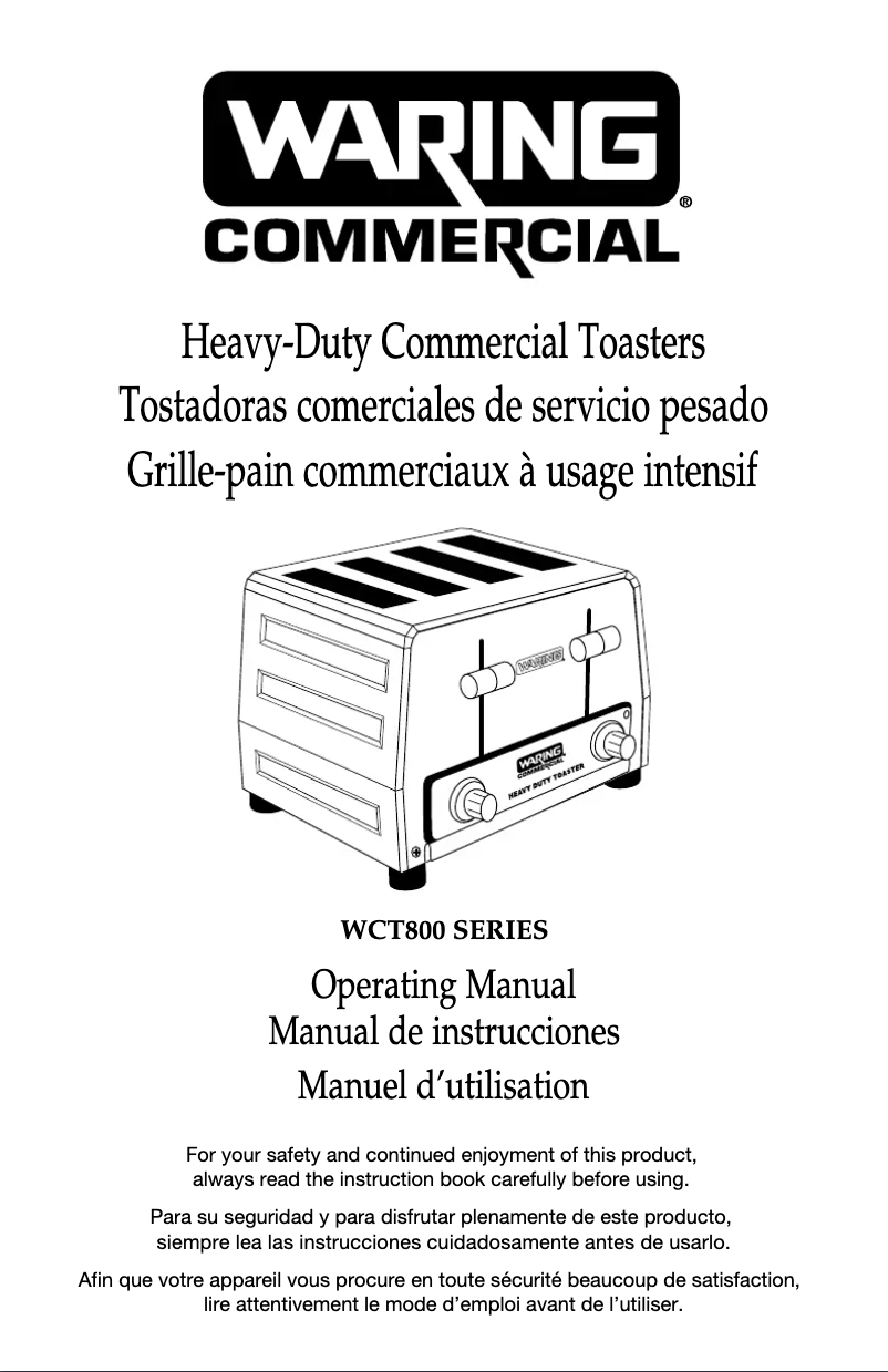 Page 1 de la notice Instructions / montage Waring Commercial WCT850