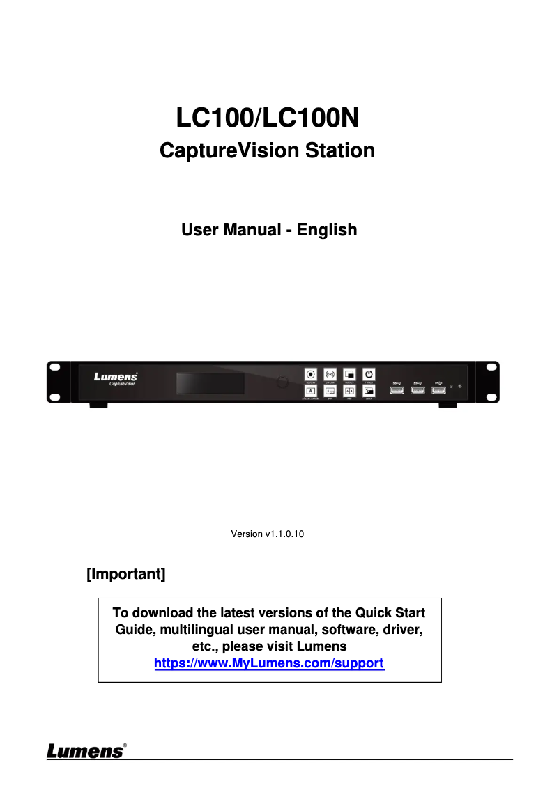 Image de la première page du manuel de l'appareil LC100N