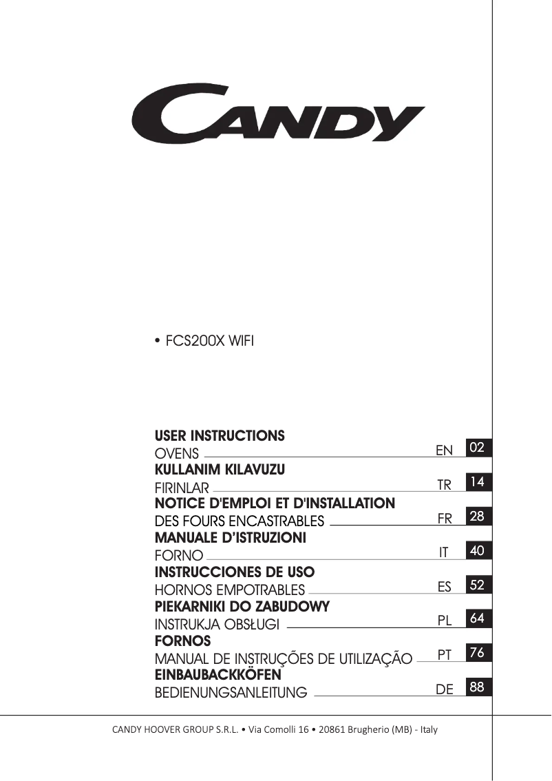 Page 1 de la notice Manuel utilisateur Candy FCS200X