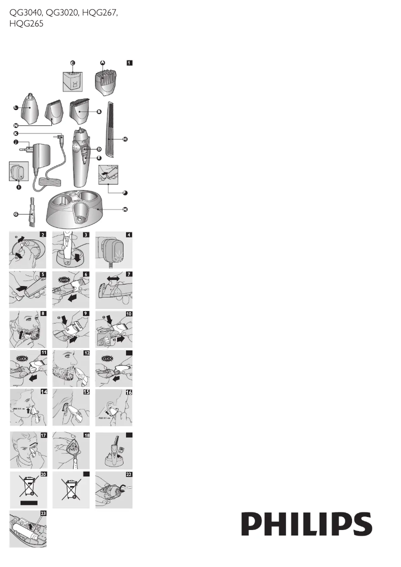 Page 1 de la notice Manuel utilisateur Philips Multigroom QG3030
