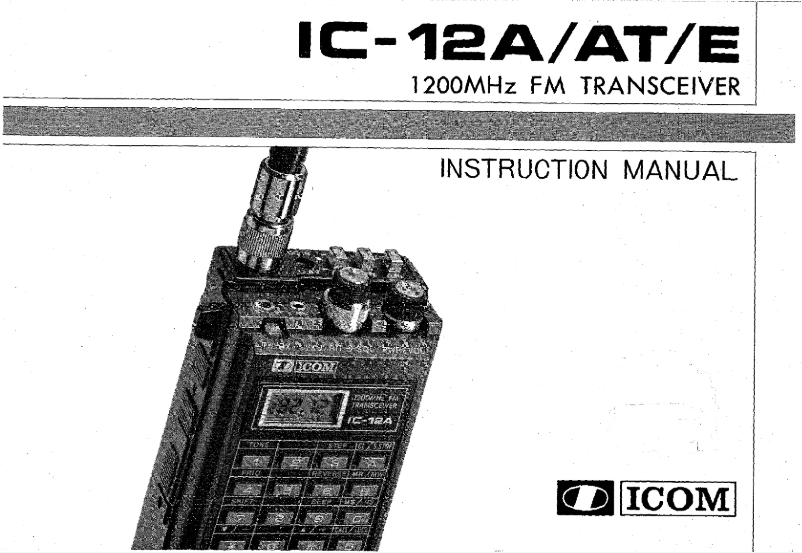 Page n°1 - Manuel utilisateur ICOM IC-12A