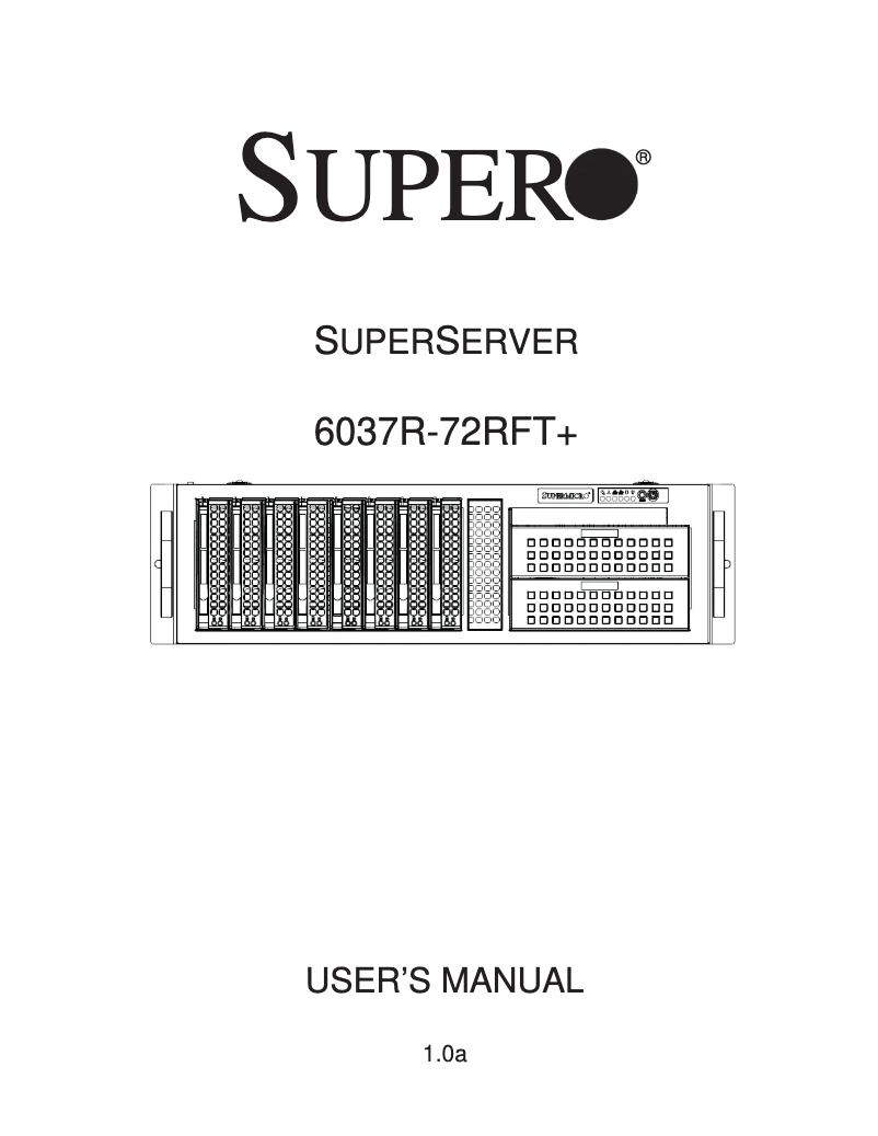 Page 1 de la notice Manuel utilisateur Supermicro SuperServer 6037R-72RFT+