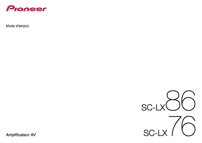 Page n°1 - Manuel utilisateur Pioneer SC-LX86-K