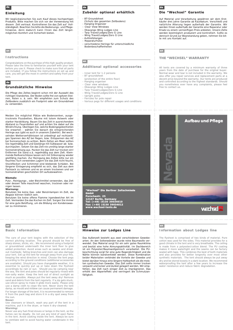 Página 1 del manual Manual de usuario Wechsel Nevada 4