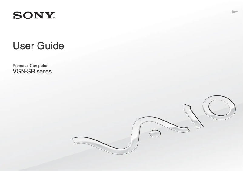 Page 1 de la notice Manuel utilisateur Sony Vaio VGN-SR4