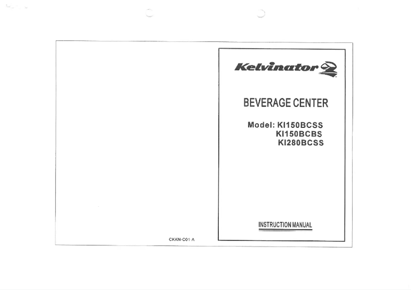 Page n°1 - Manuel utilisateur Kelvinator KI150BCSS