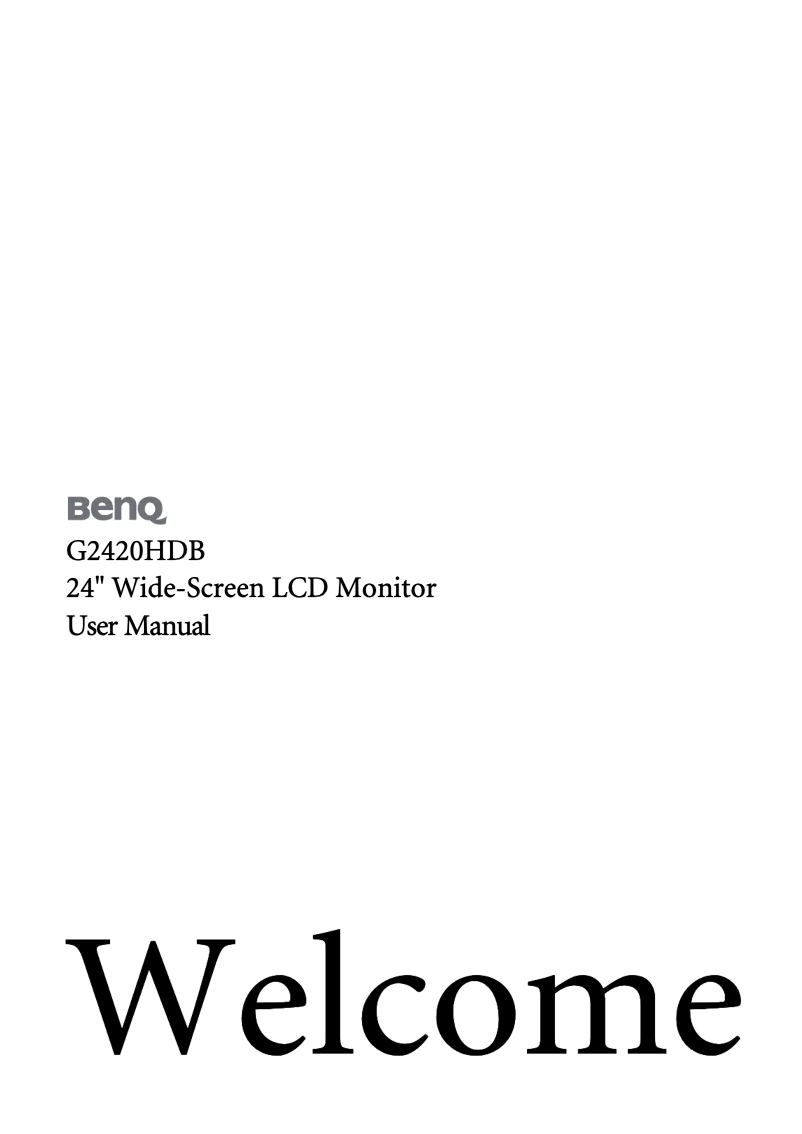 Page 1 de la notice Manuel utilisateur BenQ G2420HDB