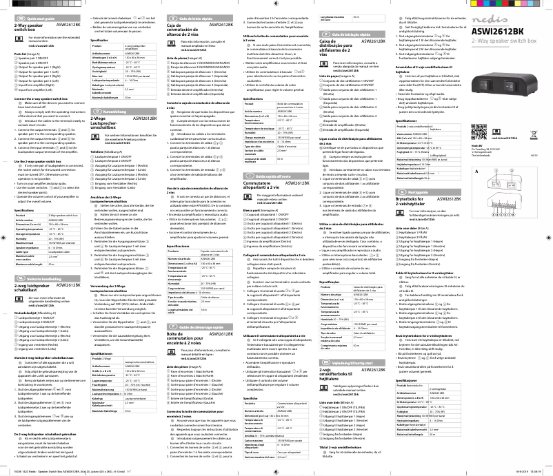 Page 1 de la notice Manuel utilisateur Nedis ASWI2612BK