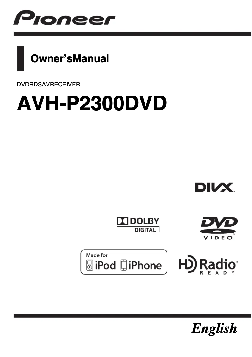 Page 1 de la notice Manuel utilisateur Pioneer AVH-P2300DVD