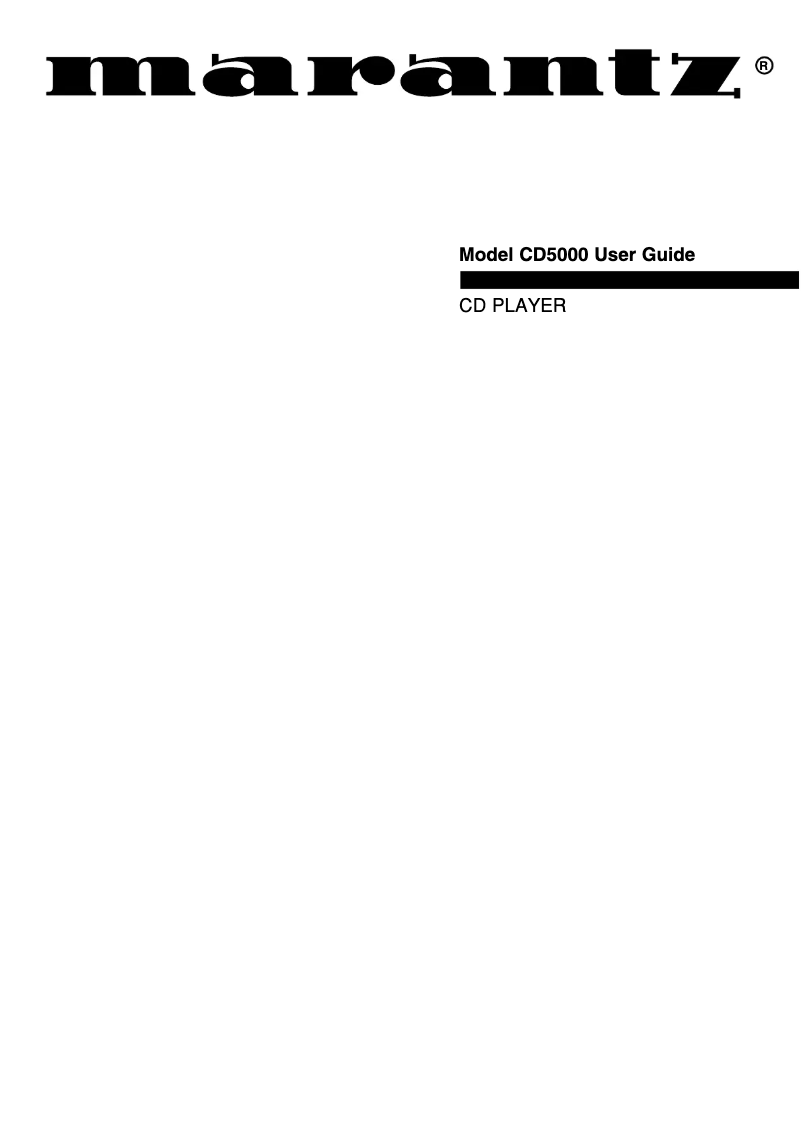 Page n°1 - Manuel utilisateur Marantz CD5000