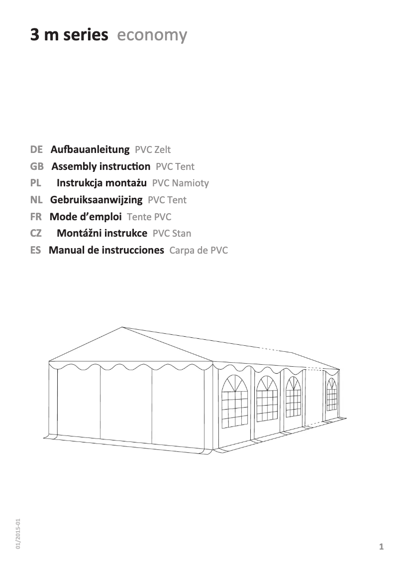 Page 1 de la notice Manuel utilisateur Profizelt24 3 m series economy