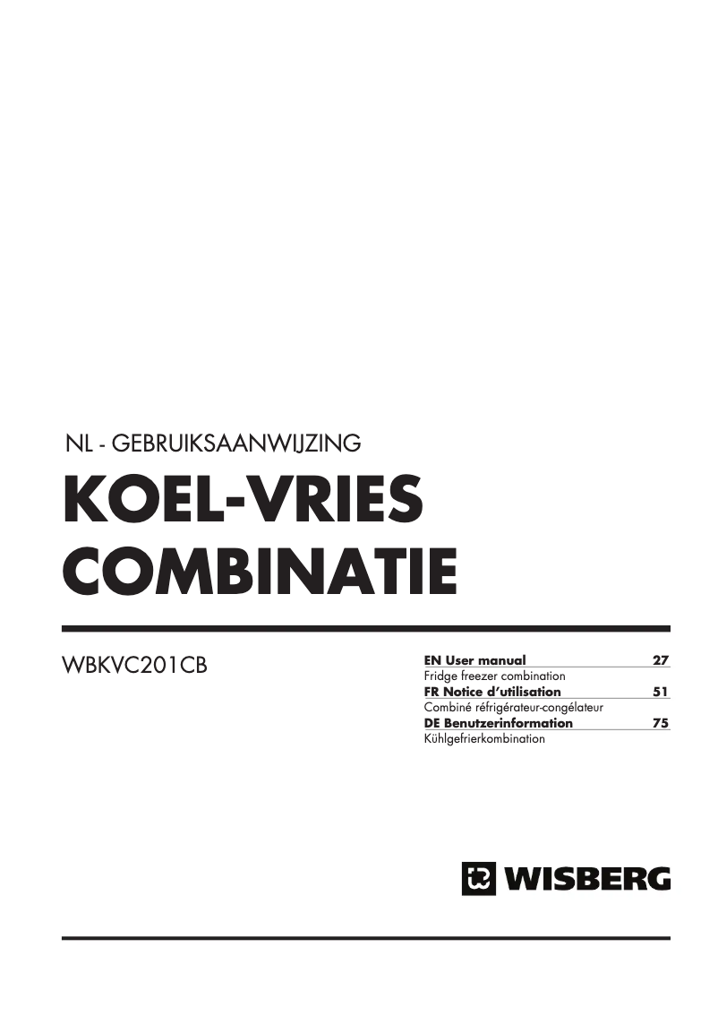 Page 1 de la notice Manuel utilisateur Wisberg WBKVC201CB