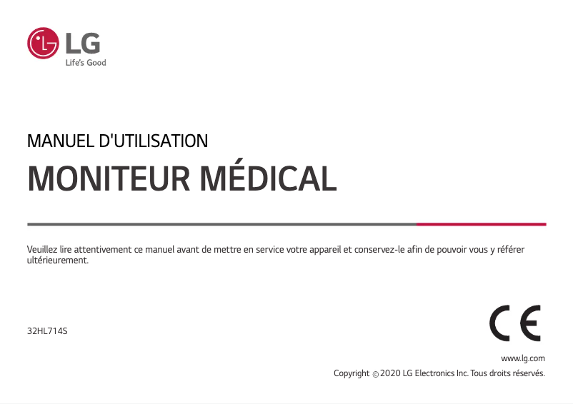 Page 1 de la notice Manuel utilisateur LG 32HL714S