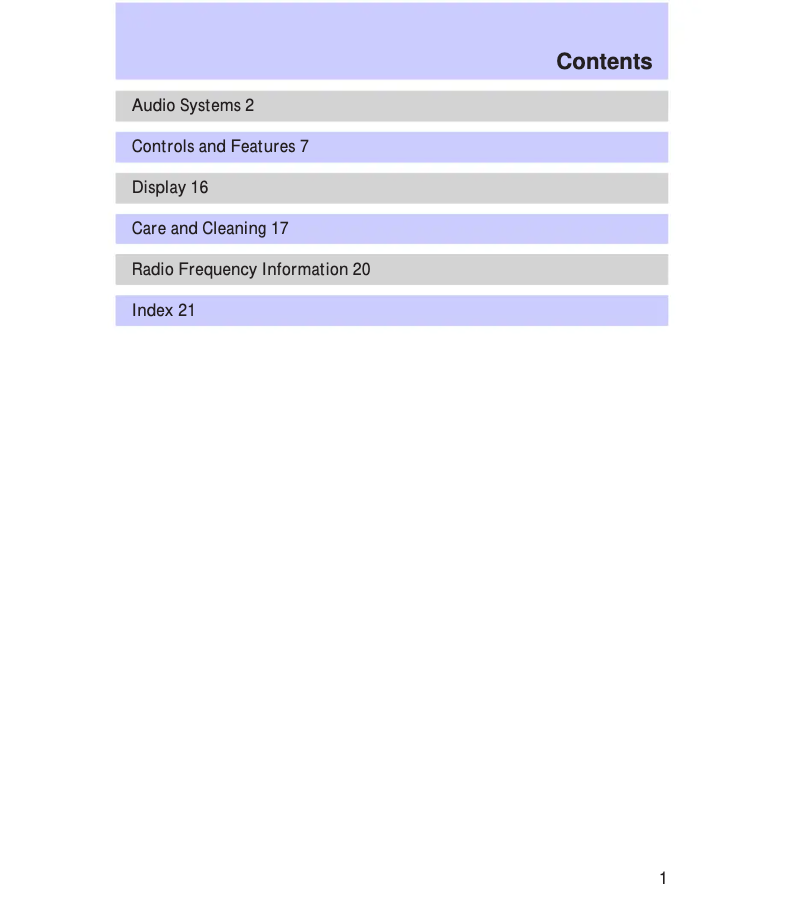 Page 1 de la notice Manuel utilisateur Ford Escort (1997)