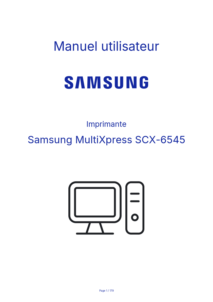 Page n°1 - Manuel utilisateur Samsung MultiXpress SCX-6545