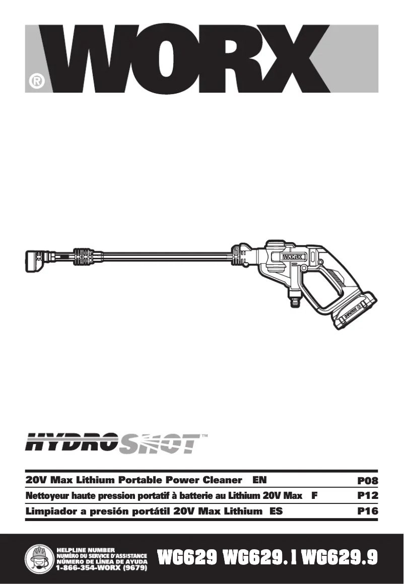 Page n°1 - Manuel utilisateur Worx WG629