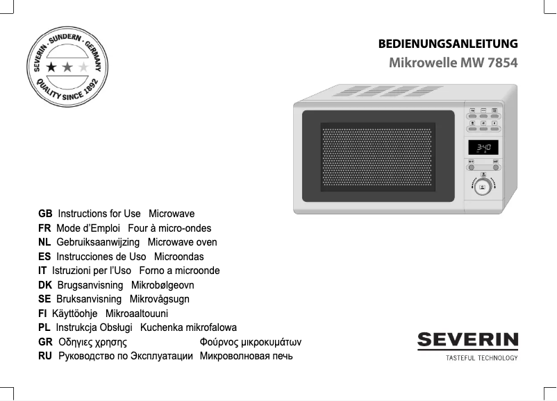 Image de la première page du manuel de l'appareil MW 7854