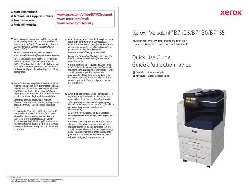 Page n°1 - Manuel utilisateur Xerox VersaLink B7135V