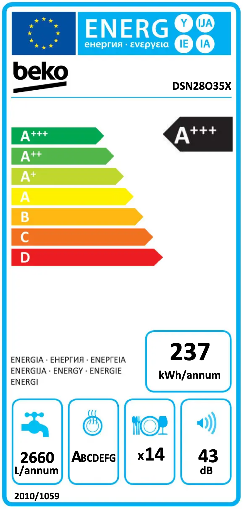 Page n°1 - Manuel utilisateur Beko DSN28O35X
