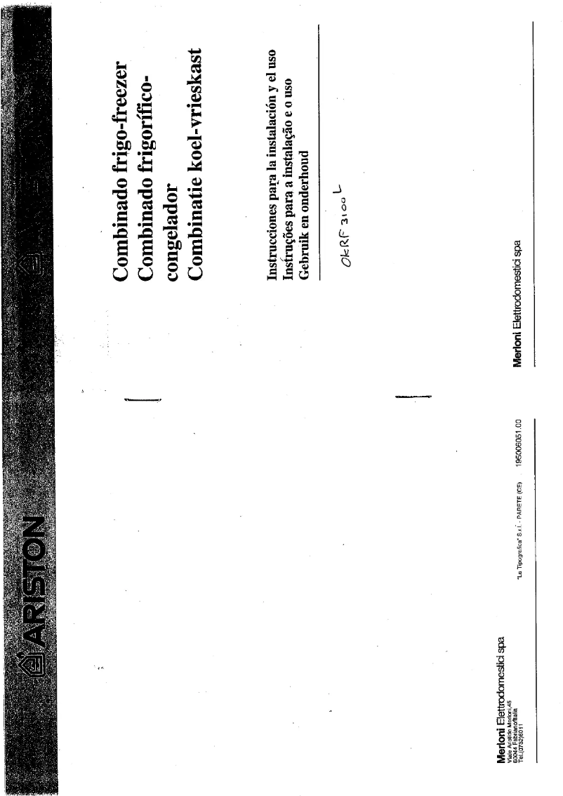 Page n°1 - Manuel utilisateur Ariston Thermo OKRF 3100 L