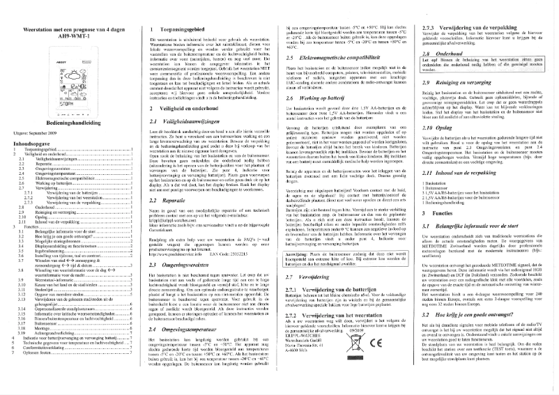 Page 1 de la notice Manuel utilisateur Ascot AH9 WMT 1