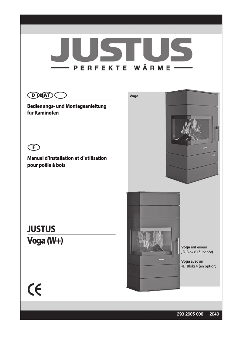 Page 1 de la notice Manuel utilisateur Justus Voga