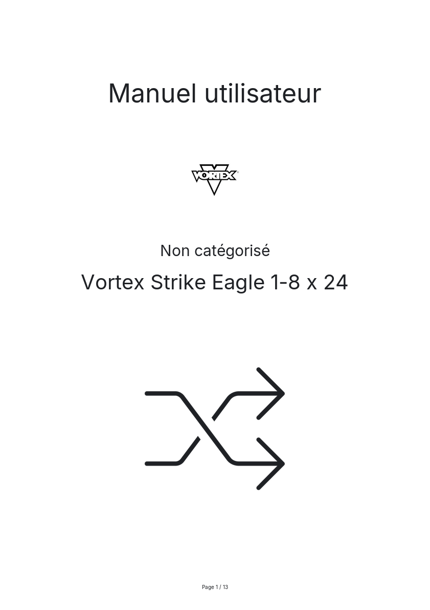 Page n°1 - Manuel utilisateur Vortex Strike Eagle 1-8 x 24