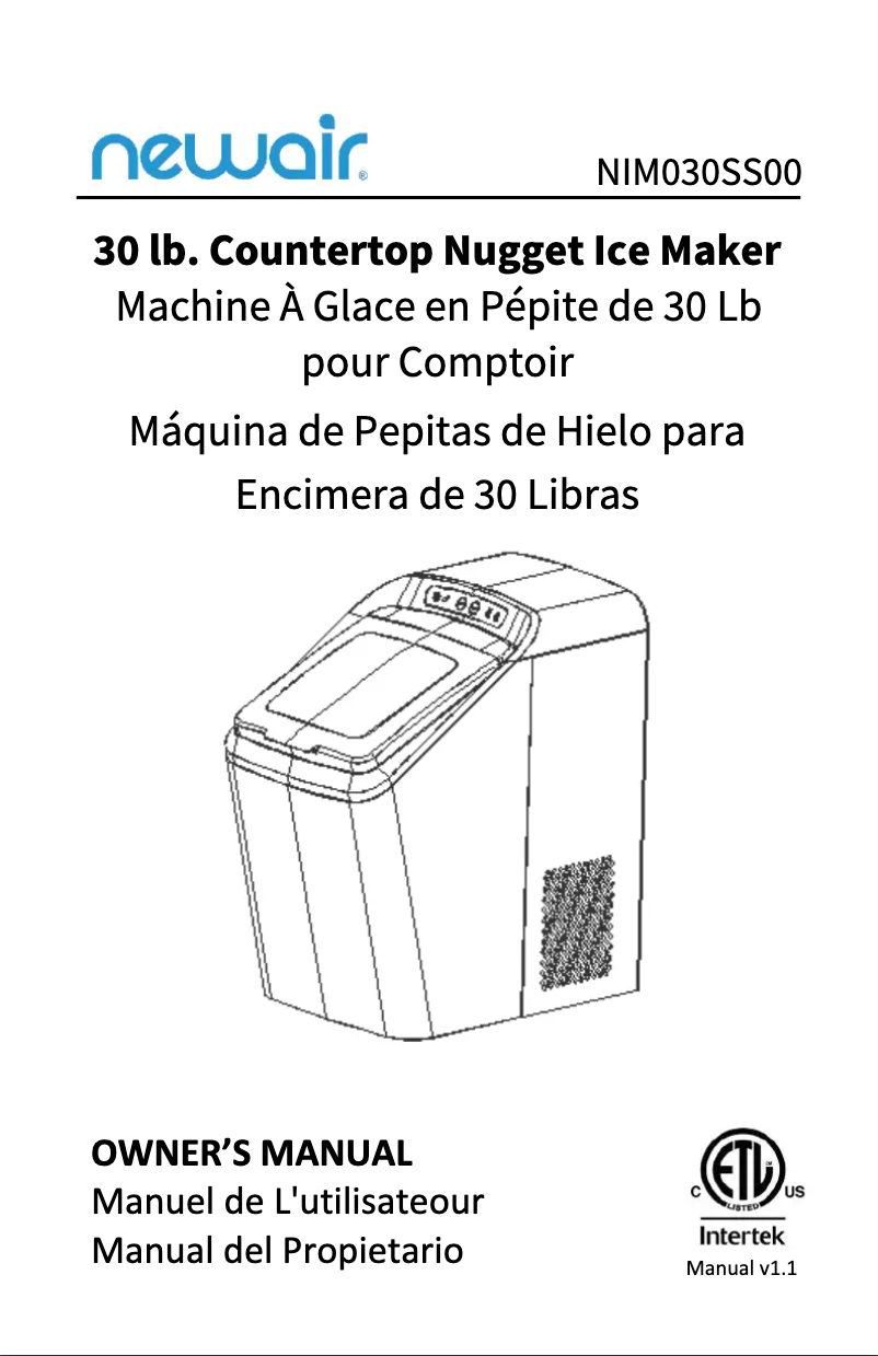 Page 1 de la notice Manuel utilisateur NewAir NIM026MS00