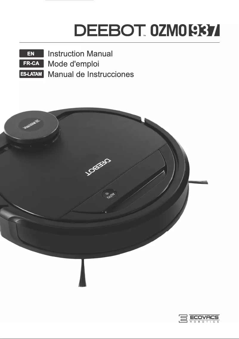 Page n°1 - Manuel utilisateur ECOVACS DEEBOT OZMO 937