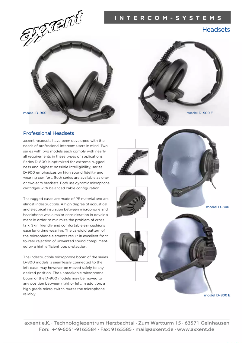 Page 1 de la notice Manuel utilisateur Axxent D-800 E