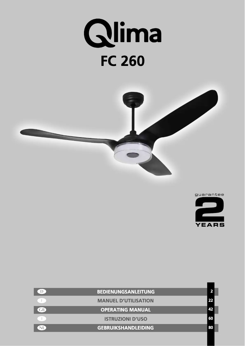 Page n°1 - Manuel utilisateur Qlima FC 260