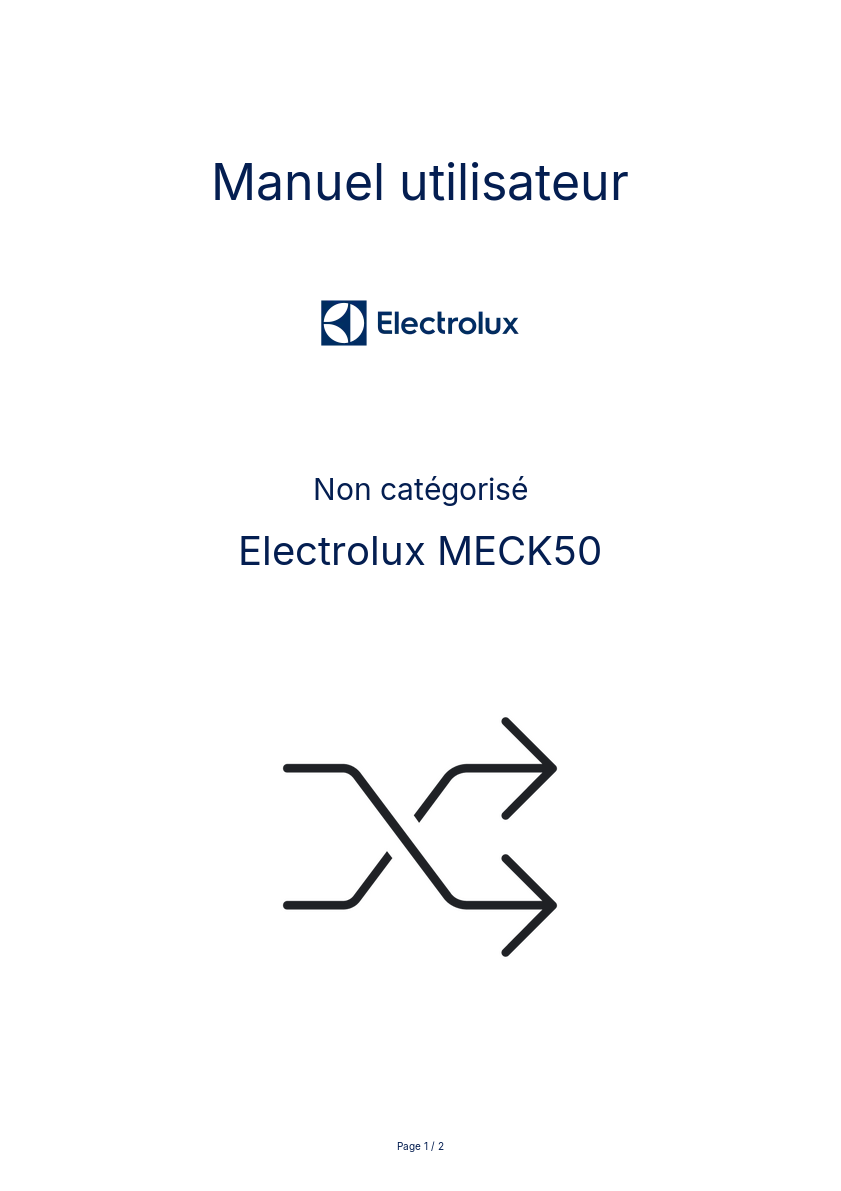 Image de la première page du manuel de l'appareil MECK50